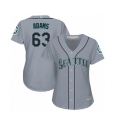 Women's Seattle Mariners #63 Austin Adams Authentic Grey Road Cool Base Baseball Player Jersey