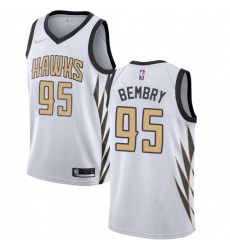 Women's Nike Atlanta Hawks #95 DeAndre' Bembry Swingman White NBA Jersey - City Edition