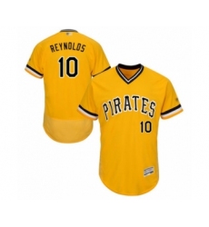 Men's Pittsburgh Pirates #10 Bryan Reynolds Gold Alternate Flex Base Authentic Collection Baseball Player Jersey
