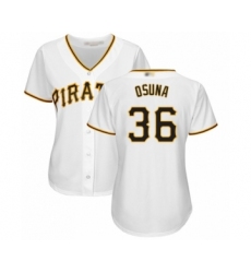 Women's Pittsburgh Pirates #36 Jose Osuna Authentic White Home Cool Base Baseball Player Jersey