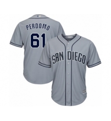 Youth San Diego Padres #61 Luis Perdomo Authentic Grey Road Cool Base Baseball Player Jersey