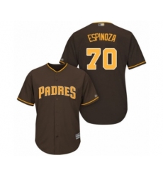 Youth San Diego Padres #70 Anderson Espinoza Authentic Brown Alternate Cool Base Baseball Player Jersey
