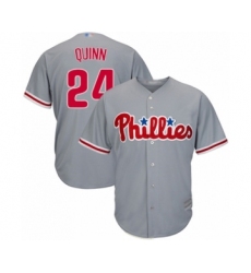 Youth Philadelphia Phillies #24 Roman Quinn Authentic Grey Road Cool Base Baseball Player Jersey