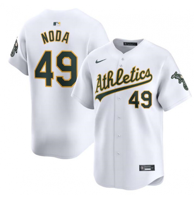 Men's Oakland Athletics #49 Ryan Noda White Home Limited Stitched Jersey