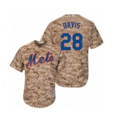 Youth New York Mets #28 J.D. Davis Authentic Camo Alternate Cool Base Baseball Player Jersey