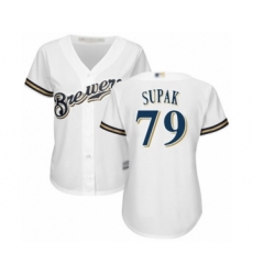 Women's Milwaukee Brewers #79 Trey Supak Authentic White Home Cool Base Baseball Player Jersey