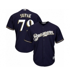 Youth Milwaukee Brewers #79 Trey Supak Authentic Navy Blue Alternate Cool Base Baseball Player Jersey