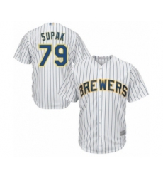 Youth Milwaukee Brewers #79 Trey Supak Authentic White Alternate Cool Base Baseball Player Jersey
