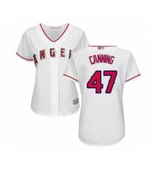 Women's Los Angeles Angels of Anaheim #47 Griffin Canning Authentic White Home Cool Base Baseball Player Jersey