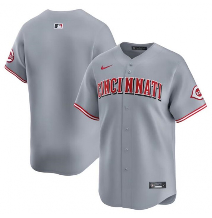 Men's Cincinnati Reds Blank Gray Away Limited Baseball Stitched Jersey