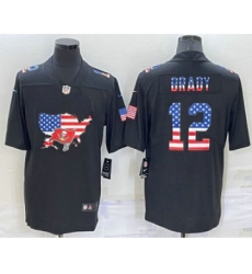 Men's Tampa Bay Buccaneers #12 Tom Brady 2022 USA Map Fashion Black Color Rush Stitched Nike Limited Jersey