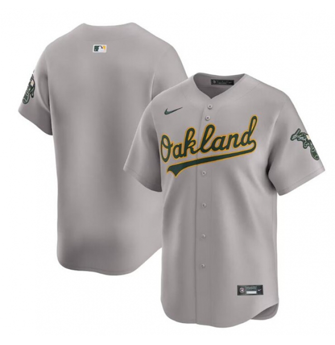 Men's Oakland Athletics Blank Gray Away Limited Stitched Jersey