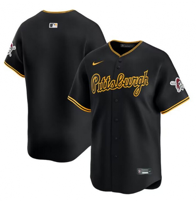 Men's Pittsburgh Pirates Blank Black Alternate Limited Baseball Stitched Jersey