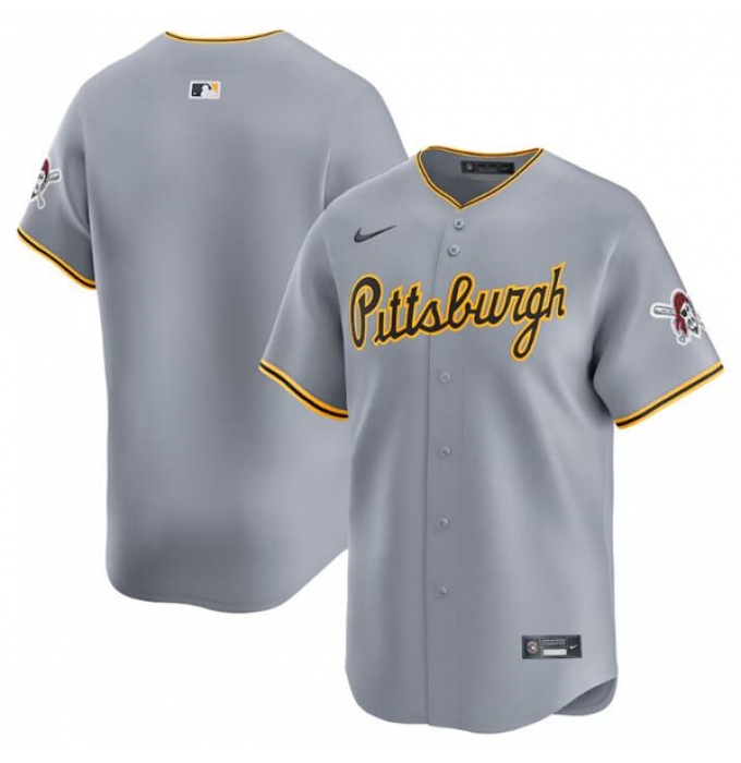 Men's Pittsburgh Pirates Blank Gray Away Limited Baseball Stitched Jersey