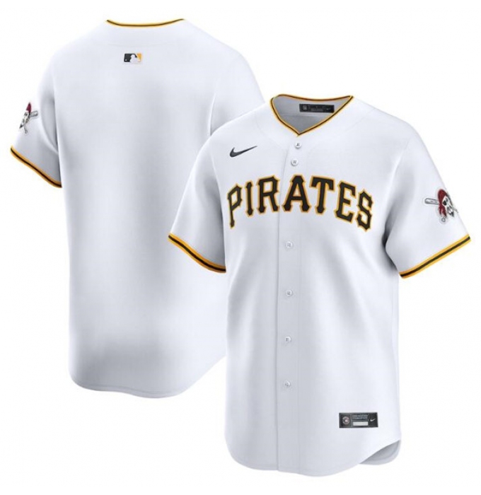 Men's Pittsburgh Pirates Blank White Home Limited Baseball Stitched Jersey