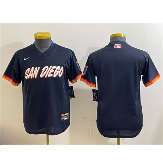 Youth San Diego Padres Blank Obsidian 2026 City Connect Stadium Stitched Baseball Jersey