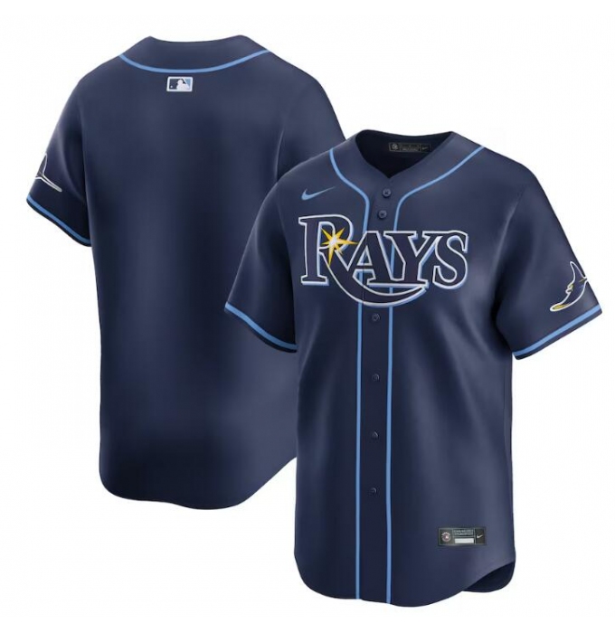 Men's Tampa Bay Rays Blank Navy Away Limited Stitched Baseball Jersey