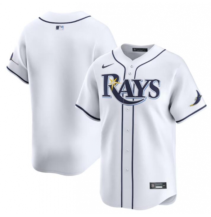 Men's Tampa Bay Rays Blank White Home Limited Stitched Baseball Jersey
