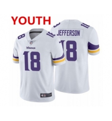 Youth Minnesota Vikings #18 Justin Jefferson 2020 White Vapor Untouchable Limited Stitched Jersey