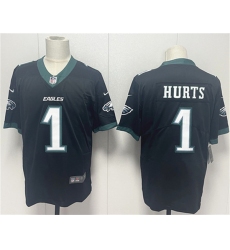 Men's Philadelphia Eagles #1 Jalen Hurts Black 2024 New Vapor Untouchable Limited Football Stitched Jersey