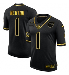 Men's New England Patriots #1 Cam Newton Olive Gold Nike 2020 Salute To Service Limited Jersey