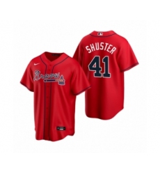 Youth Atlanta Braves #41 Jared Shuster Red 2020 MLB Draft Replica Alternate Jersey