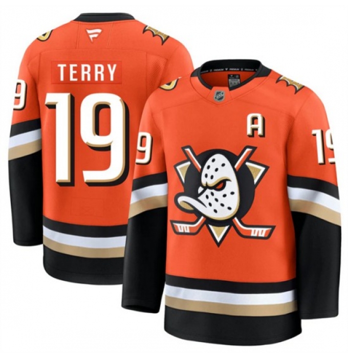 Men's Anaheim Ducks #19 Troy Terry Orange 2026 Home Stitched Hockey Jersey