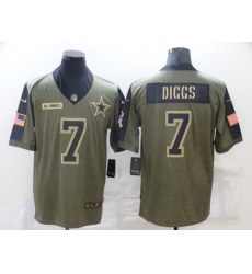 Men's Dallas Cowboys #7 Trevon Diggs Nike Olive 2021 Salute To Service Limited Player Jersey