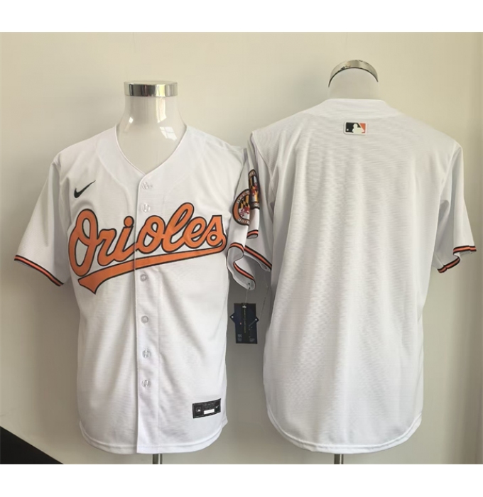 Men's Baltimore Orioles Blank White 2025 Limited Stitched Baseball Jersey