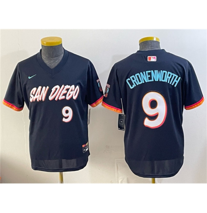 Youth San Diego Padres #9 Jake Cronenworth Obsidian 2026 City Connect Stadium Stitched Baseball Jersey