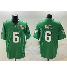 Men's Philadelphia Eagles #6 DeVonta Smith Green 2025 Super Bowl LIX F.U.S.E. Throwback Vapor Untouchable Limited Stitched Football Jersey