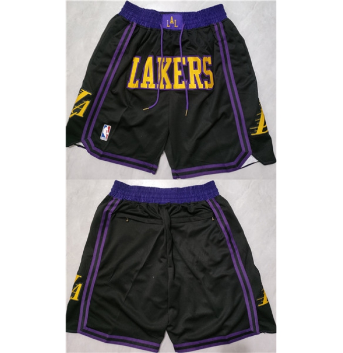 Men's Los Angeles Lakers Black Shorts (Run Small)