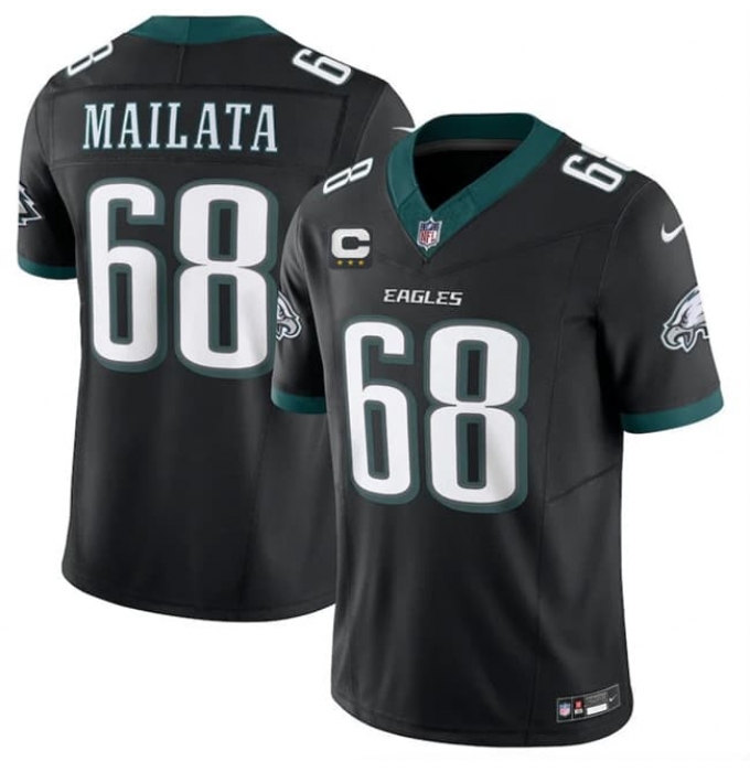 Men's Philadelphia Eagles #68 Jordan Mailata Black 2026 F.U.S.E. 3-Star C Vapor Untouchable Throwback Limited Football Stitched Jersey