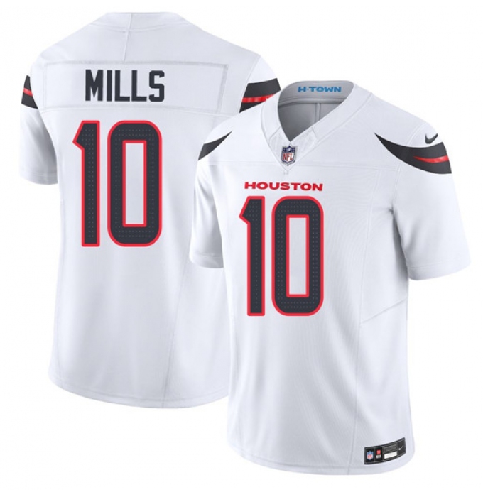 Men's Houston Texans #10 Davis Mills White 2026 F.U.S.E. Vapor Limited Football Stitched Jersey