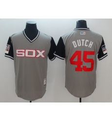 Men's Chicago White Sox #45 Derek Holland Dutch Majestic Gray Little League World Series Players Weekend Jersey