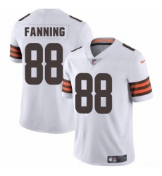 Men's Cleveland Browns #88 Fanning White 2025 Vapor Limited Football Stitched Jersey