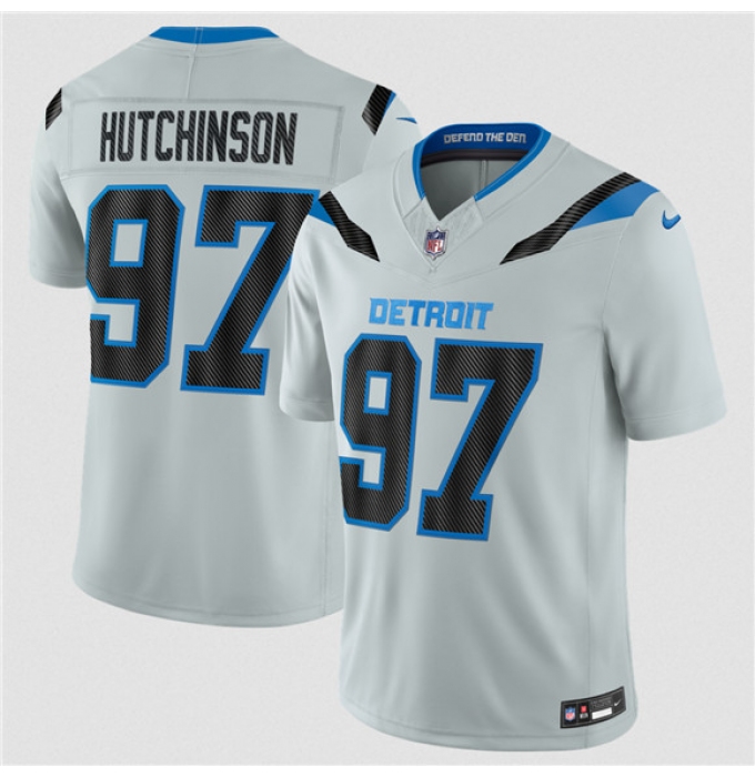 Youth Detroit Lions #97 Aidan Hutchinson Silver 2026 F.U.S.E. Rivalries Collection Limited Football Stitched Jersey