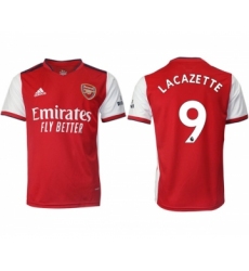 Arsenal F.C #9 Lacazette Red Home Soccer Jersey5