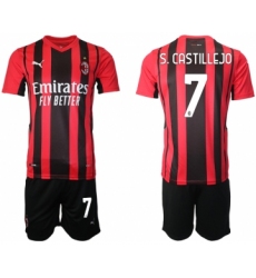 Men 2021-2022 Club AC Milan home red 7 Soccer Jerseys