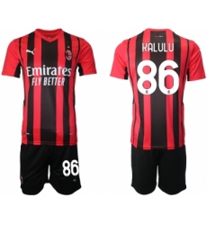 Men 2021-2022 Club AC Milan home red 86 Soccer Jersey