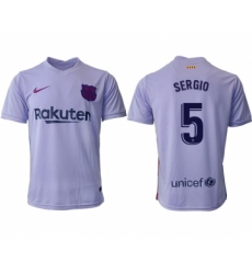 Men 2021-2022 Club Barcelona away aaa version purple 5 Soccer Jersey