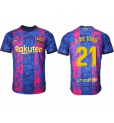 Men 2021-2022 Club Barcelona blue training suit aaa version 21 Soccer Jersey