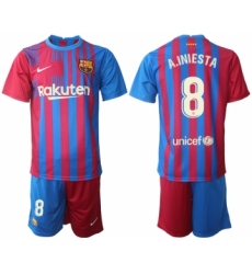 Men 2021-2022 Club Barcelona home red 8 Nike Soccer Jersey