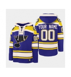 Men St. Louis Blues Active Player Custom Blue Ageless Must-Have Lace-Up Pullover Hoodie