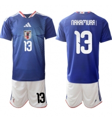 Men's Japan #13 Keito Nakamura National Team FIFA x World Cup 2026 Home Blue On Field Jersey