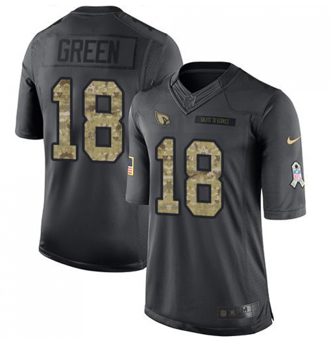 Men's Nike Arizona Cardinals #18 A.J. Green Black Stitched NFL Limited 2016 Salute to Service Jersey