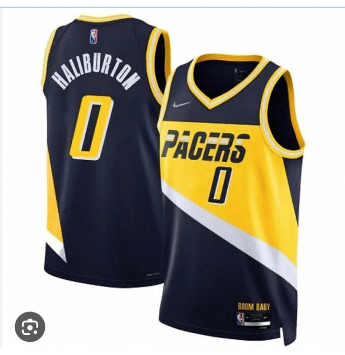 Men's Indiana Pacers #0 Tyrese Haliburton Break 2022-23 Swingman Jersey