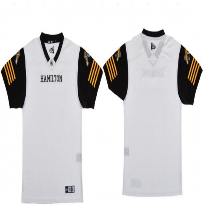 CFL Hamilton tiger cats Blank Crested Away White Jersey