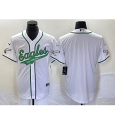 Men's Nike Philadelphia Eagles Blank White Cool Base Stitched Baseball Jersey