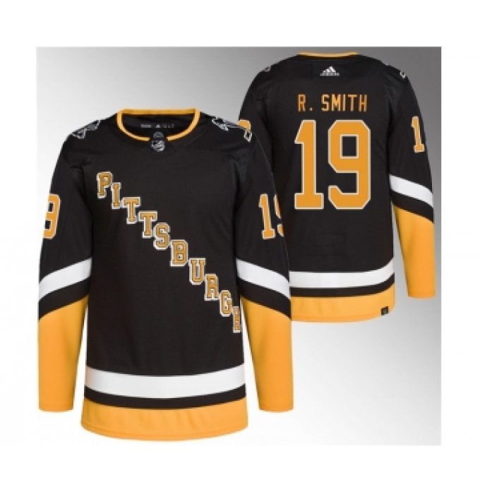 Men's Pittsburgh Penguins #19 Reilly Smith Black Stitched Jersey